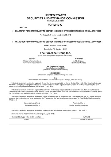 Thumbnail Booking Holdings (Booking.com) 10-Q Quarterly Report FY2015 