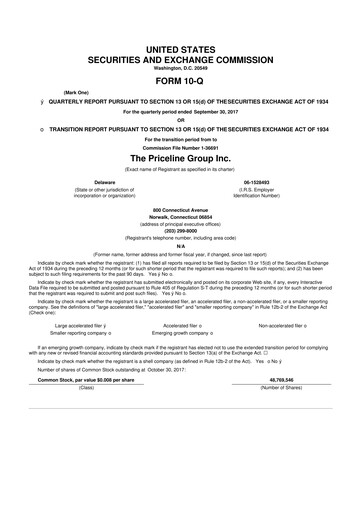 Thumbnail Booking Holdings (Booking.com) 10-Q Quarterly Report FY2017 