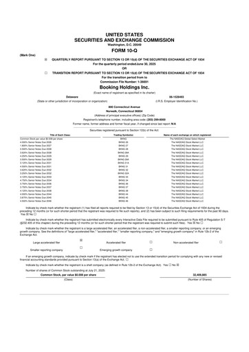 Thumbnail Booking Holdings (Booking.com) 10-Q Quarterly Report FY2025 