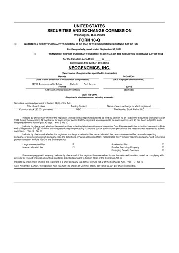 Thumbnail NeoGenomics
 10-Q Quarterly Report FY2021 
