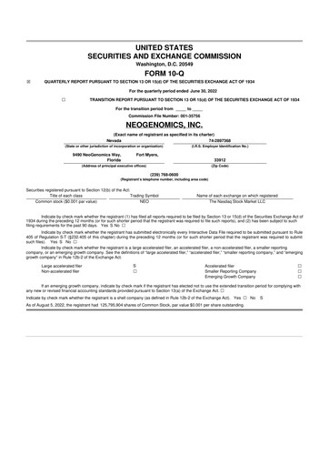 Thumbnail NeoGenomics
 10-Q Quarterly Report FY2022 