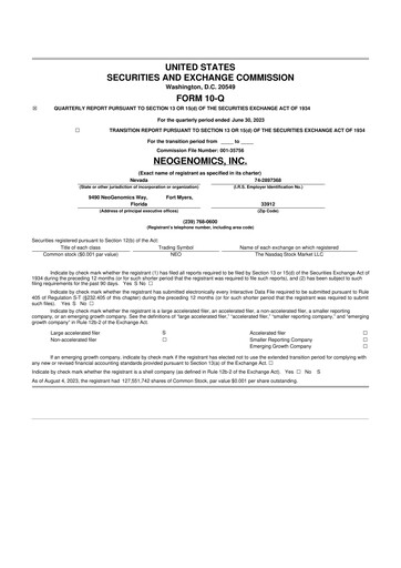 Thumbnail NeoGenomics
 10-Q Quarterly Report FY2023 