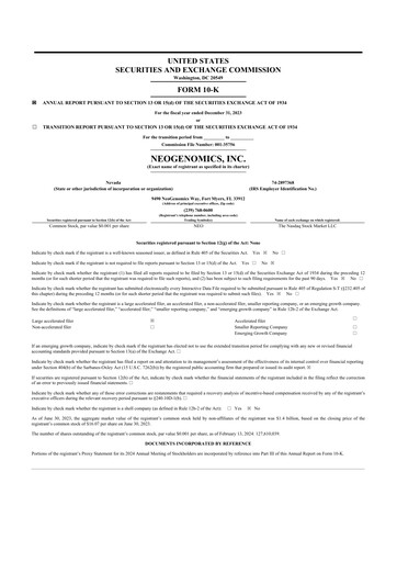 Thumbnail NeoGenomics
 10-K Annual Report 2023