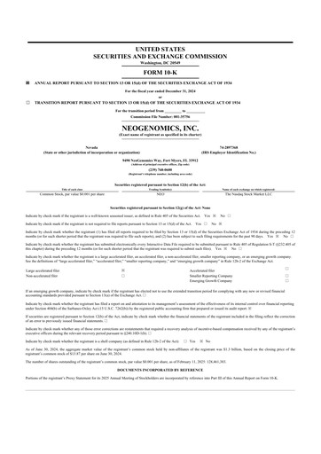 Thumbnail NeoGenomics
 10-K Annual Report 2024