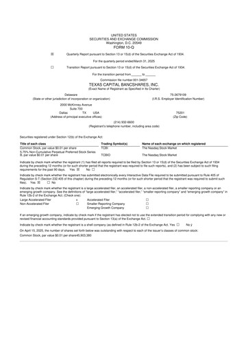 Thumbnail Texas Capital Bancshares 10-Q Quarterly Report FY2025 