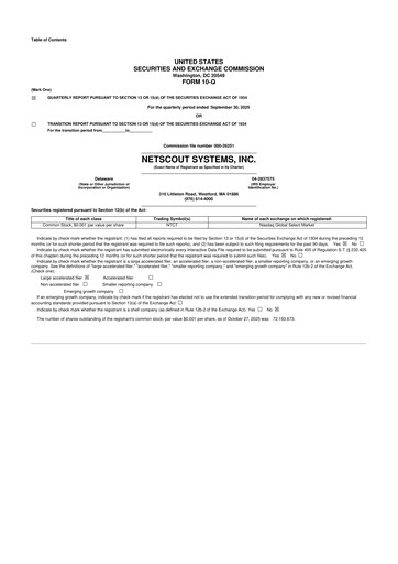 Thumbnail NETSCOUT 10-Q Quarterly Report FY2026 