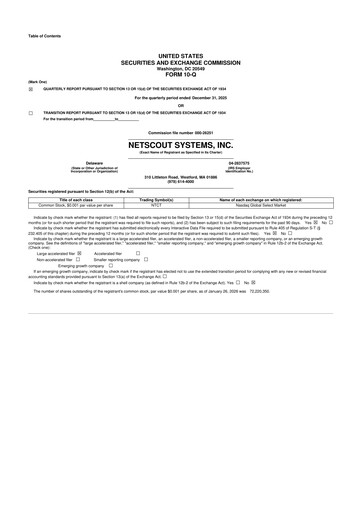 Thumbnail NETSCOUT 10-Q Quarterly Report FY2026 