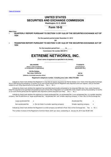 Thumbnail Extreme Networks
 10-Q Quarterly Report FY2014 