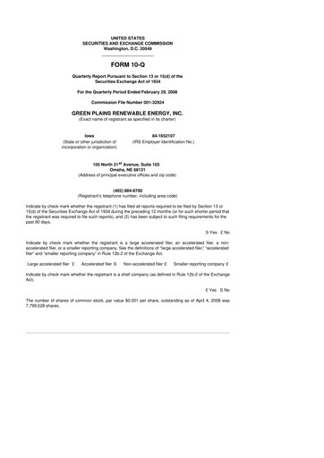Thumbnail Green Plains 10-Q Quarterly Report FY 