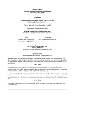 Thumbnail Green Plains 10-Q Quarterly Report FY 