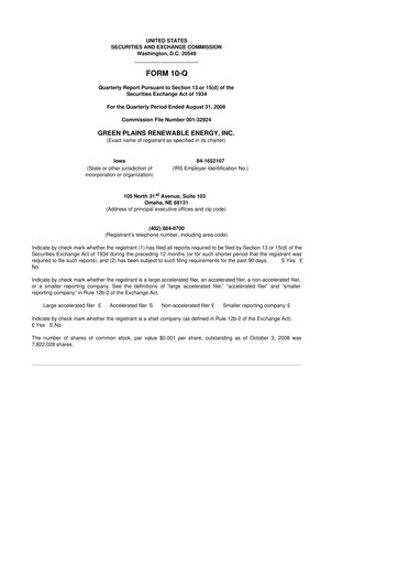 Thumbnail Green Plains 10-Q Quarterly Report FY 