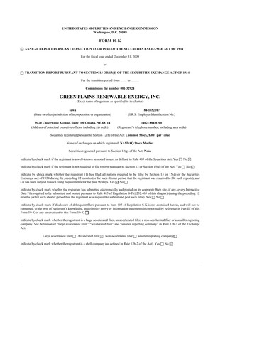 Thumbnail Green Plains 10-K Annual Report 