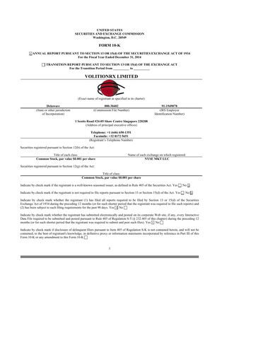 Thumbnail VolitionRx 10-K Annual Report 2014