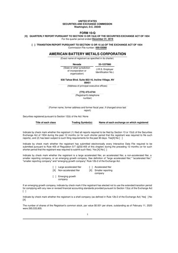 Vorschaubild American Battery Technology Company 10-Q Quartalsbericht 2020 