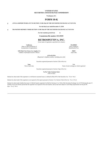 Miniature Outdoor Holding Company
 10-K Rapport annuel 