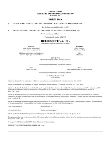 Miniature Outdoor Holding Company
 10-K Rapport annuel 2011