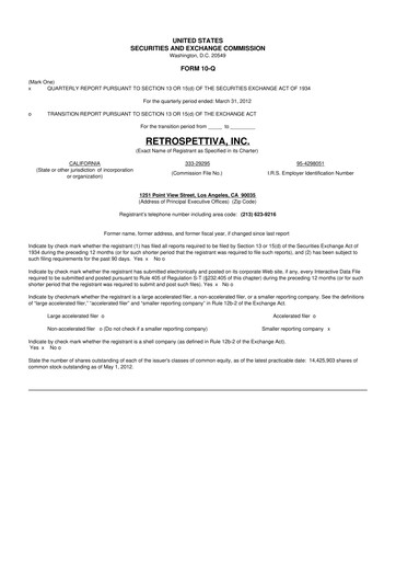 Thumbnail Outdoor Holding Company
 10-Q Quarterly Report FY 