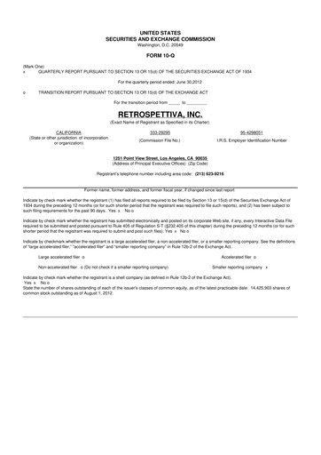 Thumbnail Outdoor Holding Company
 10-Q Quarterly Report FY 