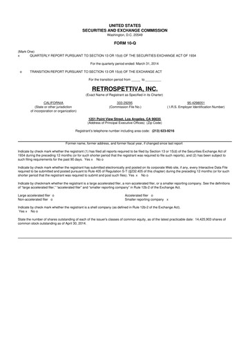 Thumbnail Outdoor Holding Company
 10-Q Quarterly Report FY 