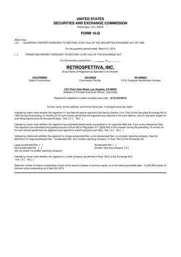 Thumbnail Outdoor Holding Company
 10-Q Quarterly Report FY 