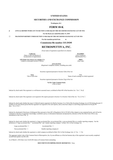 Miniature Outdoor Holding Company
 10-K Rapport annuel 