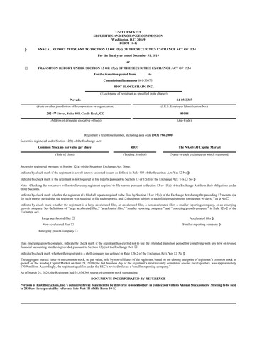 Vorschaubild Riot Platforms 10-K Jahresbericht 2019