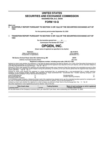 Thumbnail OpGen
 10-Q Quarterly Report FY2020 