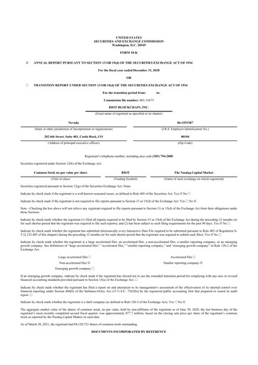 Vorschaubild Riot Platforms 10-K Jahresbericht 2020