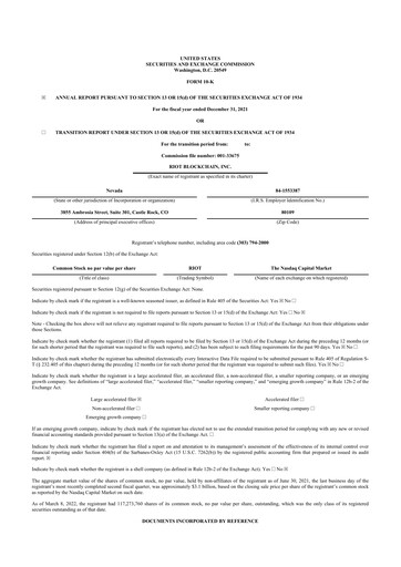 Vorschaubild Riot Platforms 10-K Jahresbericht 2021