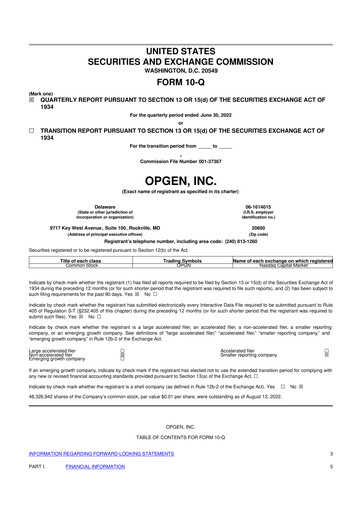 Thumbnail OpGen
 10-Q Quarterly Report FY2022 