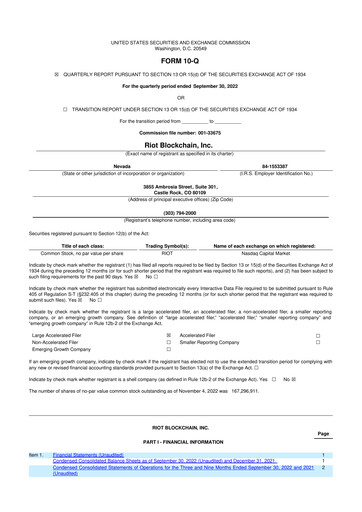 Thumbnail Riot Platforms 10-Q Quarterly Report FY2022 