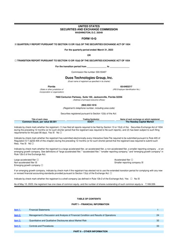 Vorschaubild Duos Technologies Group 10-Q Quartalsbericht 2023 