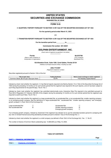 Thumbnail Dolphin Entertainment
 10-Q Quarterly Report FY2023 