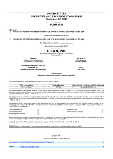 Thumbnail OpGen
 10-Q Quarterly Report FY2023 