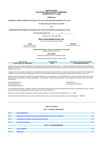 Vorschaubild Duos Technologies Group 10-Q Quartalsbericht 2024 