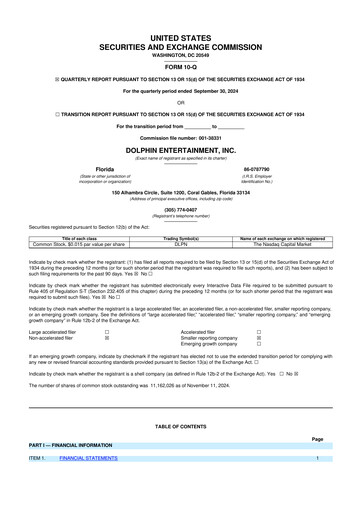 Thumbnail Dolphin Entertainment
 10-Q Quarterly Report FY2024 