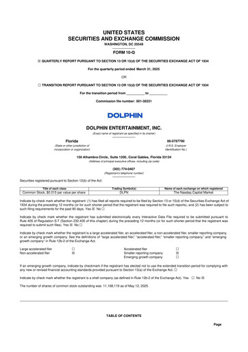 Thumbnail Dolphin Entertainment
 10-Q Quarterly Report FY2025 