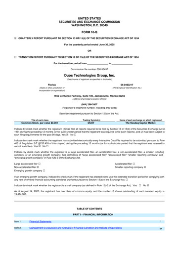 Vorschaubild Duos Technologies Group 10-Q Quartalsbericht 2025 