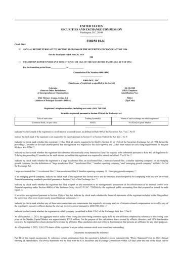Vorschaubild Pro-Dex 10-K Jahresbericht 2025