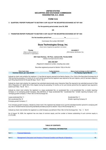 Thumbnail Duos Technologies Group 10-Q Quarterly Report FY2026 