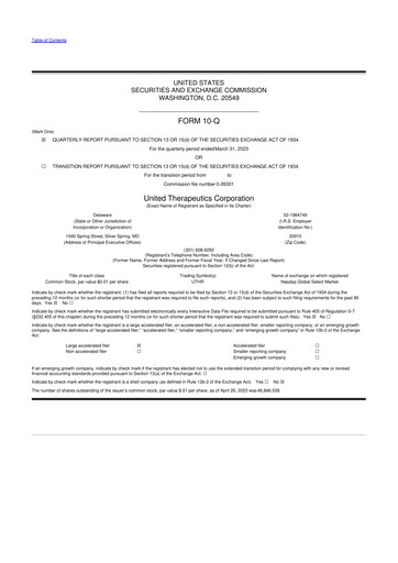 Thumbnail United Therapeutics 10-Q Quarterly Report FY2023 