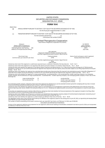 Thumbnail United Therapeutics 10-K Annual Report 2023