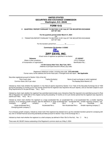 Thumbnail Ziff Davis 10-Q Quarterly Report FY2024 