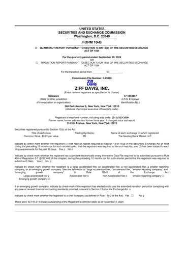 Thumbnail Ziff Davis 10-Q Quarterly Report FY2024 