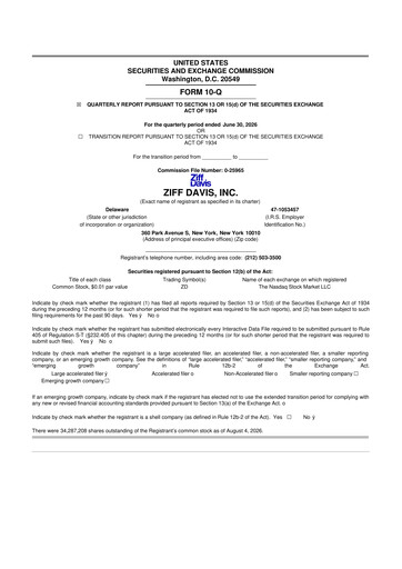 Thumbnail Ziff Davis 10-Q Quarterly Report FY2026 