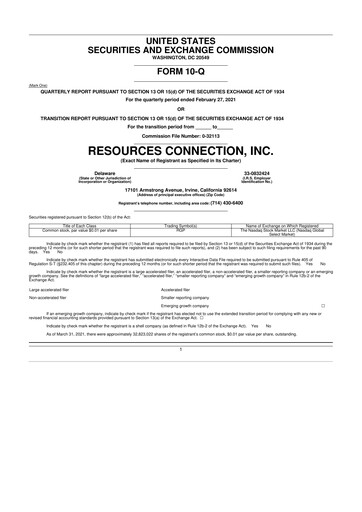 Thumbnail RGP (Resources Connection) 10-Q Quarterly Report FY2021 