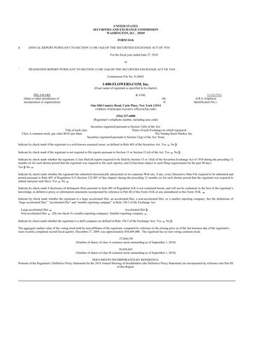 Thumbnail 1-800-Flowers.com, Inc.
 10-K Annual Report 