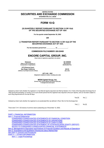 Vorschaubild Encore Capital Group 10-Q Quartalsbericht  