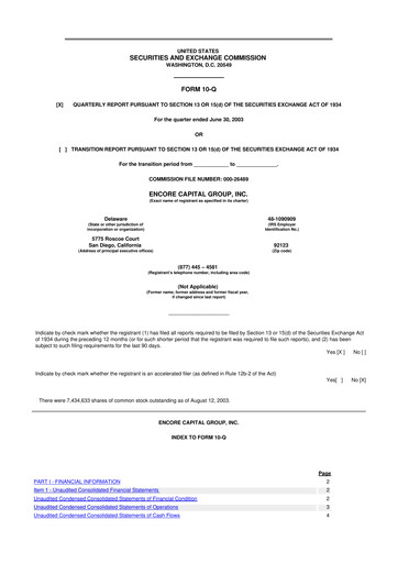 Vorschaubild Encore Capital Group 10-Q Quartalsbericht  