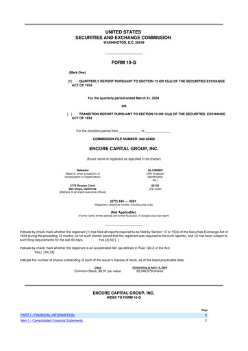Vorschaubild Encore Capital Group 10-Q Quartalsbericht  